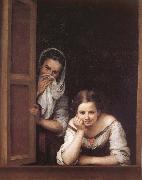 Bartolome Esteban Murillo Two Women in a fonster Spain oil painting artist